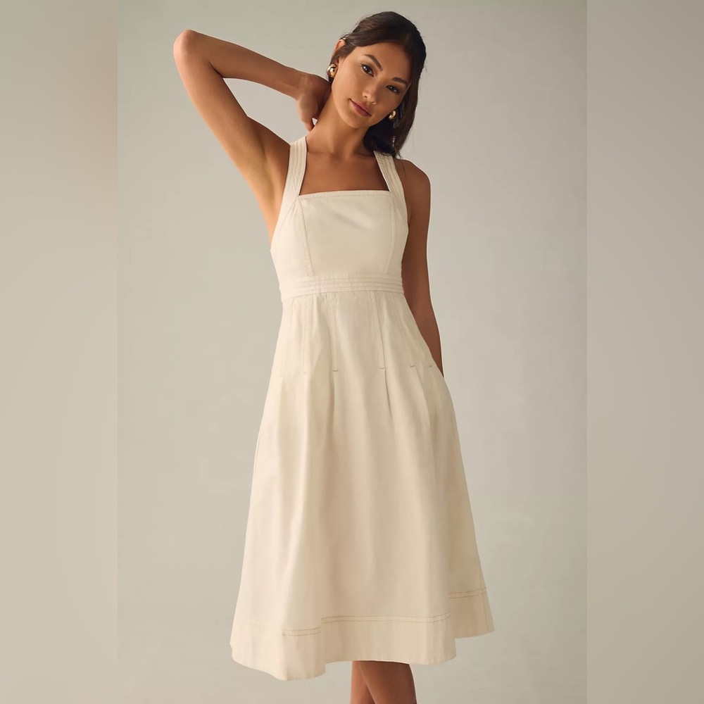 Pilcro Cream Midi Dress